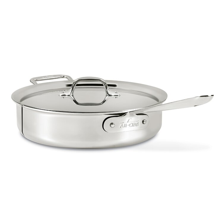 All-Clad KitchenAid Professional Stainless Steel Saute Pan 3 Qt SS Clad Base Without Lid 