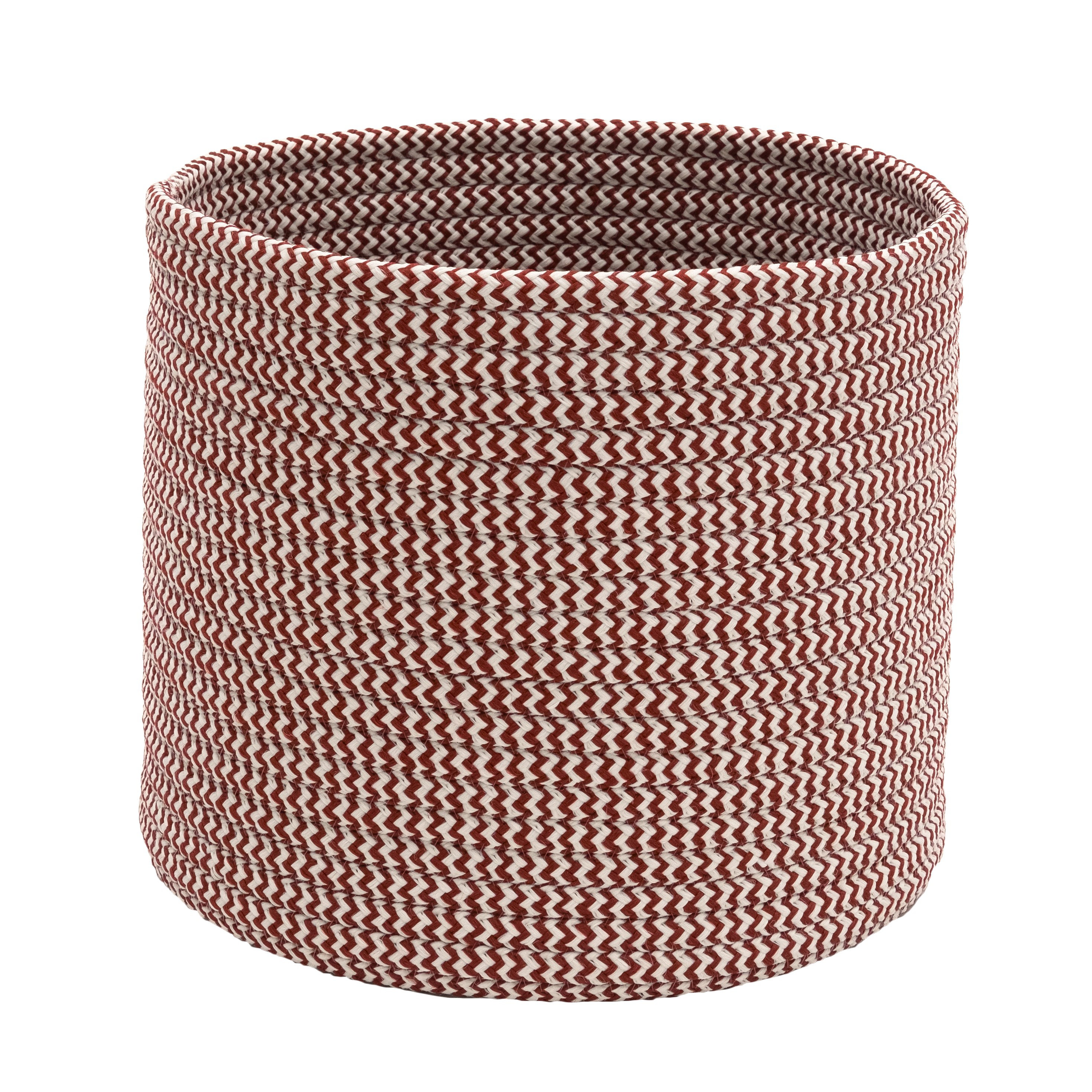 Gracie Oaks Vixen ZigZag Woven Christmas Holiday Basket Candy cane