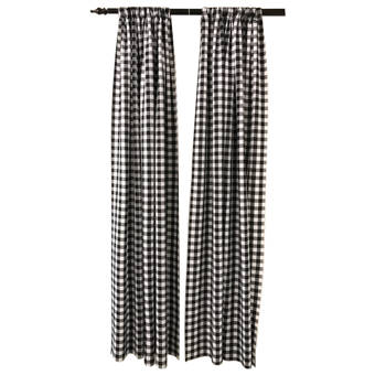 August Grove Huggard Backdrop Gingham Rod Pocket Curtain Panels