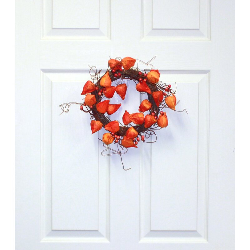 The Holiday Aisle® Chinese Lantern 12&quot; Wreath | Wayfair