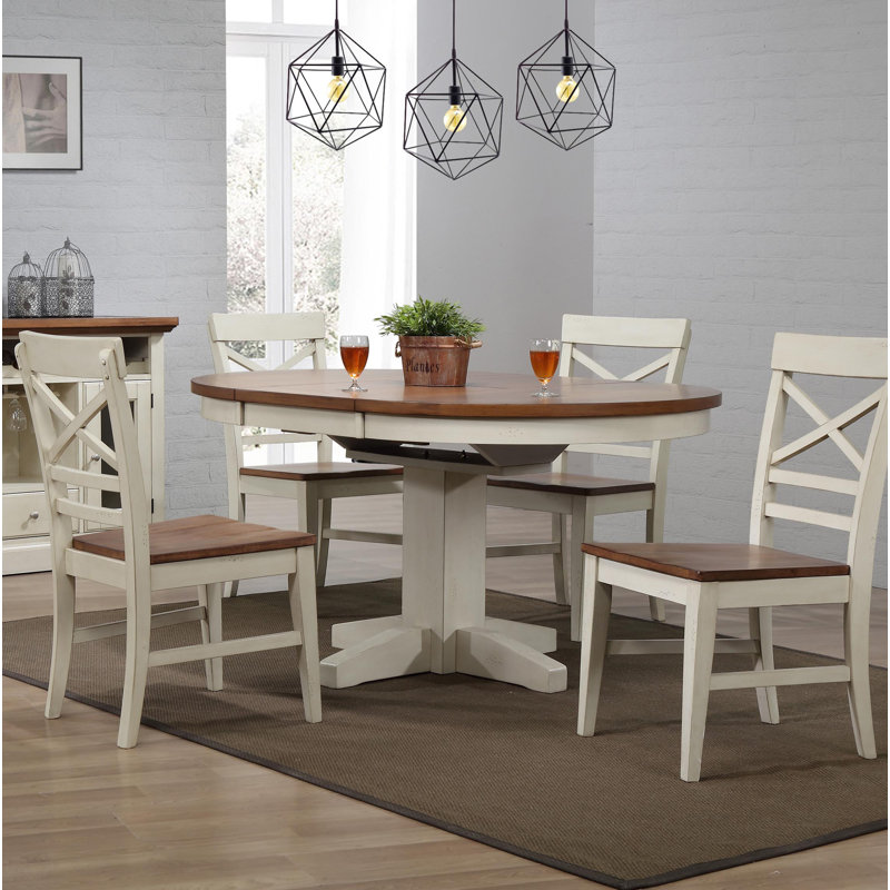 Ophelia Co Hayden 5 Piece Extendable Solid Wood Dining Set Reviews Wayfair