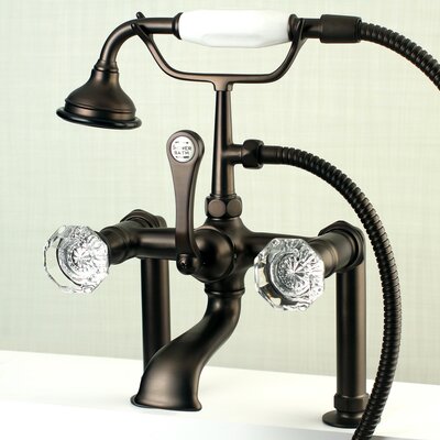 Celebrity Triple Handle Deck Mounted Clawfoot Tub Faucet With Hand