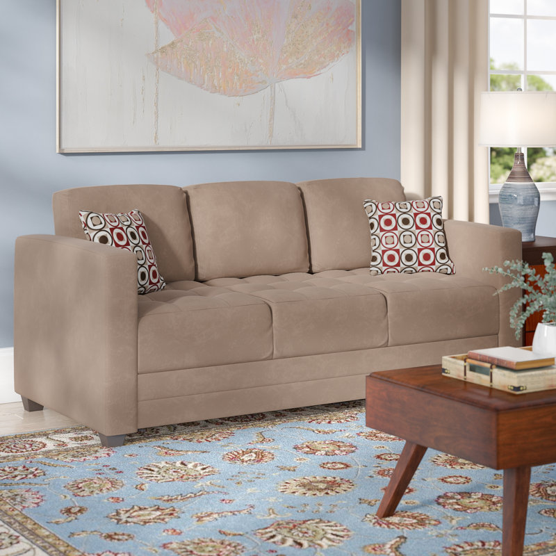 Andover Mills Espen Microfiber Microsuede 77 Square Arms Sofa Andover Mills Espen Microfiber