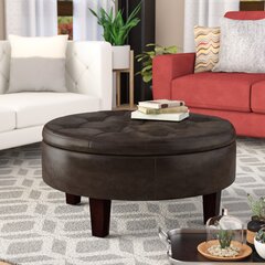 Leather Faux Leather Round Coffee Tables You Ll Love In 2021 Wayfair