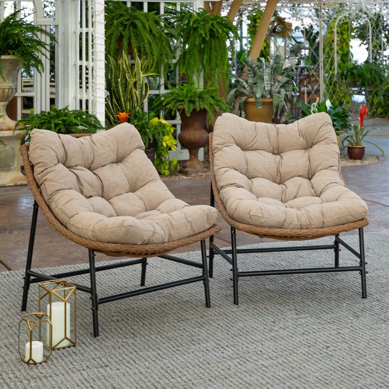 Ivy Bronx Lauri Transitional Patio Chair With Cushions Wayfair