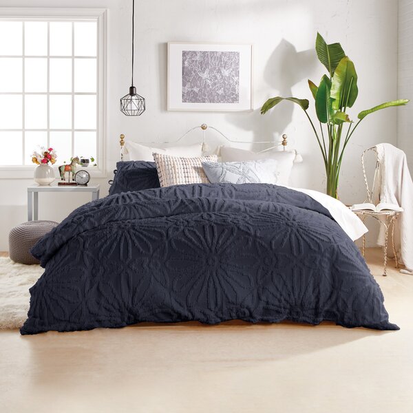 Fancy Linen Reversible Bedspread Black Grey Stripe Squares All Sizes New 