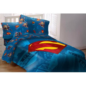 Superman Emblem 5 Piece Full Reversible Comforter Set