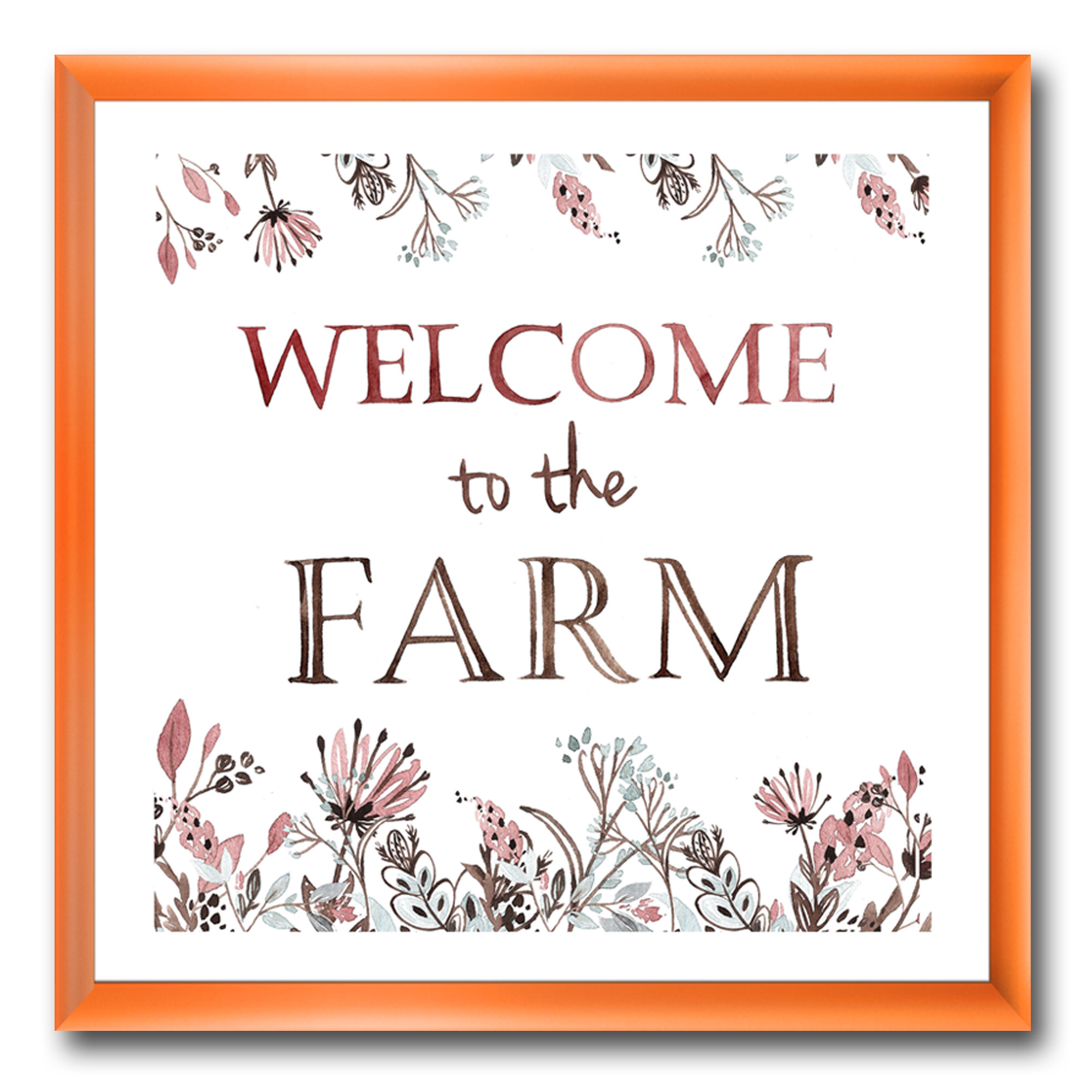 East Urban Home Welcome To The Farm Picture Frame Textual Art Print On Canvas Wayfair