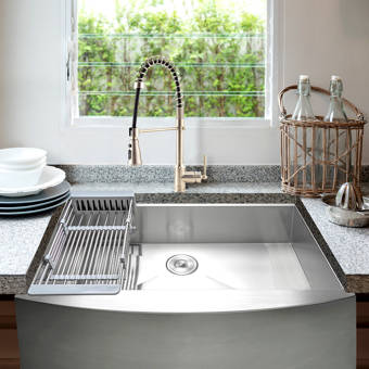 Akdy 30 L X 20 W Farmhouse Kitchen Sink With Faucet And Basket
