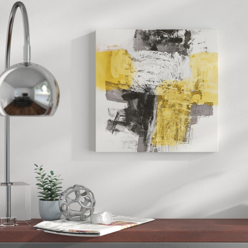 Orren Ellis Action I Yellow And Black Sq By Jane Davies Acrylic