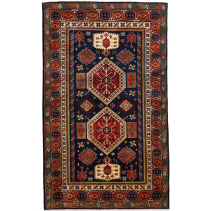 One-of-a-Kind Shirvan Hand-Knotted Blue / Red Area Rug