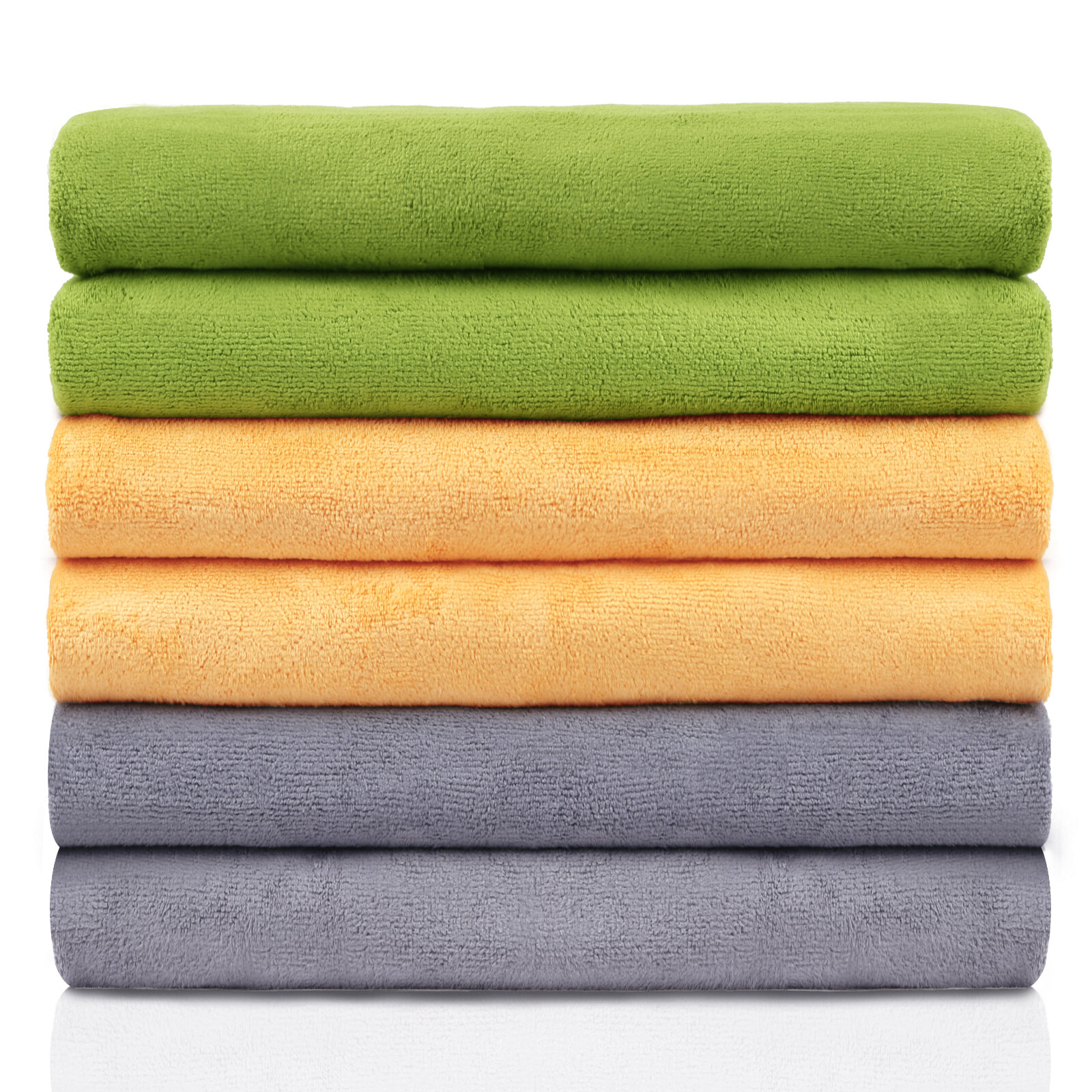 6 Pack Large Microfiber Bath Towel Pet Towel Car Wash Towels Multy-Colors Towel 