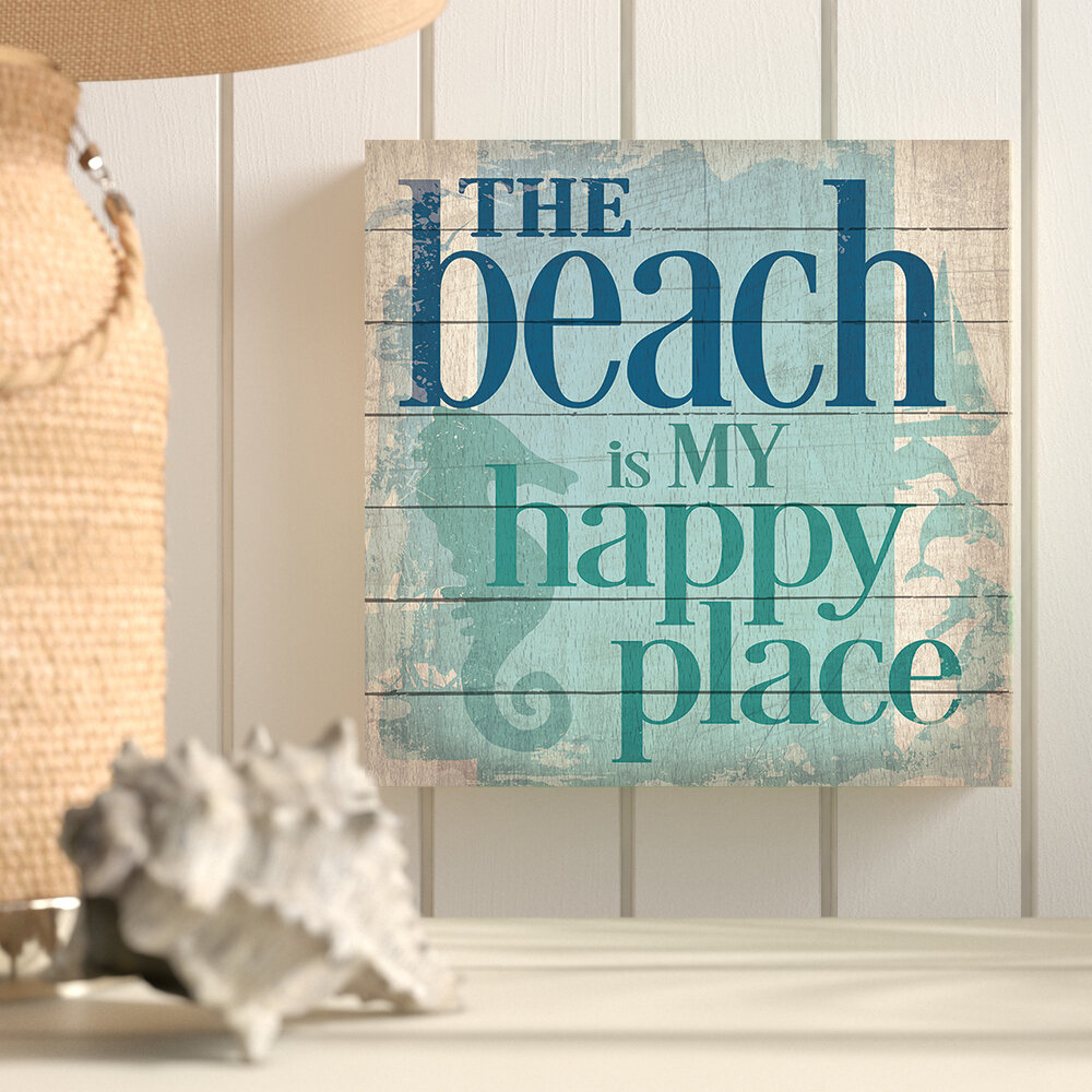 Grasslands Road Wall Starfish GR Beach is My Happy Place Plaque Medium White Blue