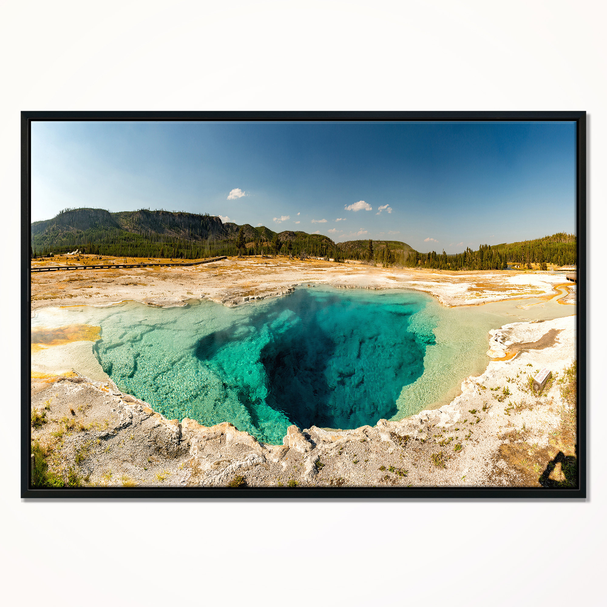 East Urban Home Yellow Stone Pool Panorama Framed Photographic Print On Wrapped Canvas Wayfair