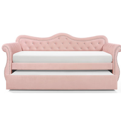 Upper Shockerwick Twin Solid Wood Upholstered Daybed with Trundle