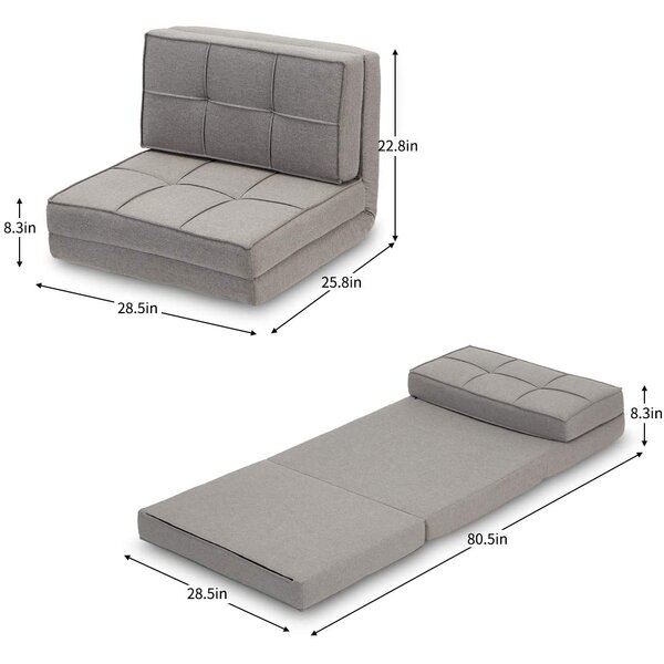 Trule Triple Fold Down Sofa Bed, Adjustable Floor Couch Sofa 5 ...