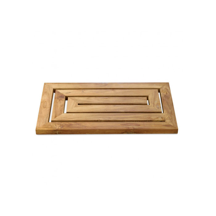 Symple Stuff Scrap Teak 23 5 In X 14 In Outdoor Door Mat