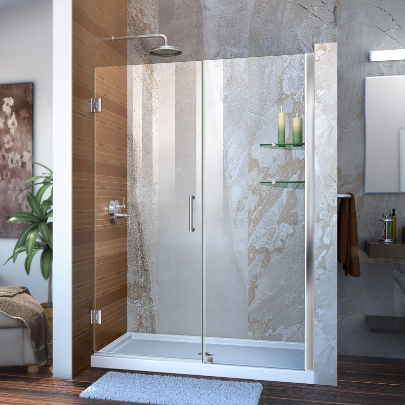 Dreamline Unidoor 48 X 72 Hinged Frameless Shower Door With Unidoor 48 X 72 Hinged Frameless Shower Door With Clearmax Technology