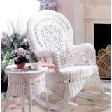 white wicker rocking chair for nursery