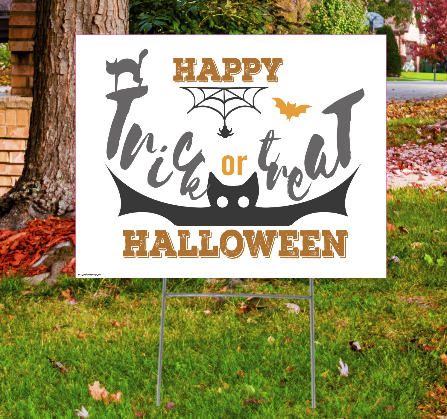 The Holiday Aisle® Halloween Trick Or Treat Yard Sign 7 Garden Stake 