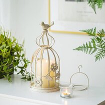 Gespout Birdcage-shape Metal Tealight Candle stick Holder Lanterns Wedding Home Table Decoration