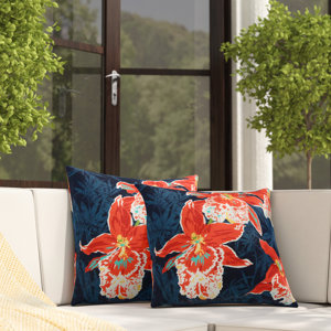 Carrera Orchid Outdoor Throw Pillow (Set of 2)