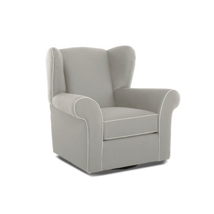 Go to store & view more images Wayfair Custom Upholstery™ Dorsey Swivel Glider with Contrasting Welt