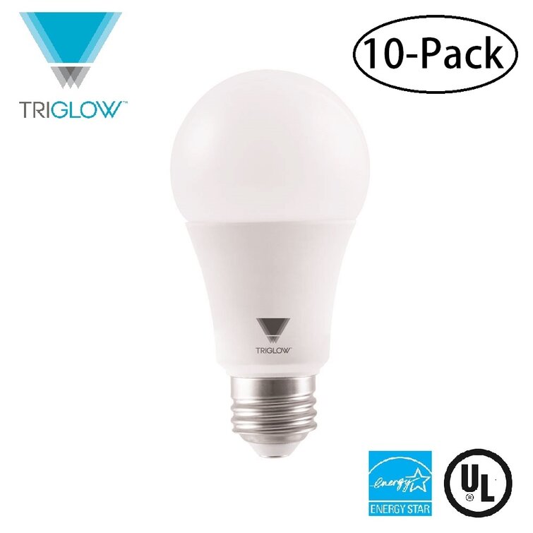 TriGlow T94445 15-Watt A19 LED DIMMABLE Bulb UL Listed and Energy Certified 4100K 1600 Lumens and E26 Base 100W Equivalent Cool White Color 