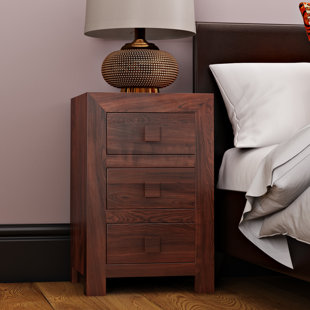 Bedside Cabinets Dark Wood Wayfair Co Uk Cicero 3 Drawer Bedside Table