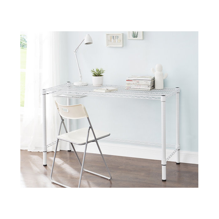 Rebrilliant Suprima Heavy Duty Carbon Steel Desk With Wood Shelf