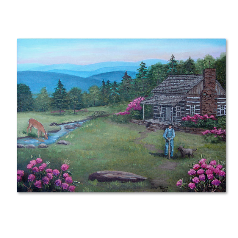 Trademark Art Mountain Life Oil Painting Print On Wrapped Canvas