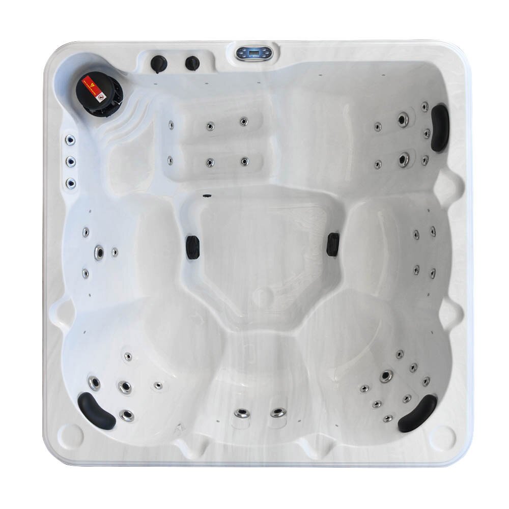Kaylah 6-Person 36 Jet Spa with LED Light gray,white
