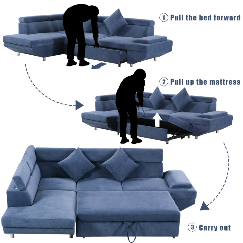 Latitude Run Sofa Bed Sectional Sofa Futon Sofa Bed Sleeper Sofa For Living Room Furniture Set Modern Sofa Set Corner Sofa Upholstered Contemporary Fabric Wayfair