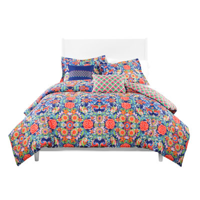 Catalina Estrada  Rosal Azul Reversible Comforter Set  Size: Twin