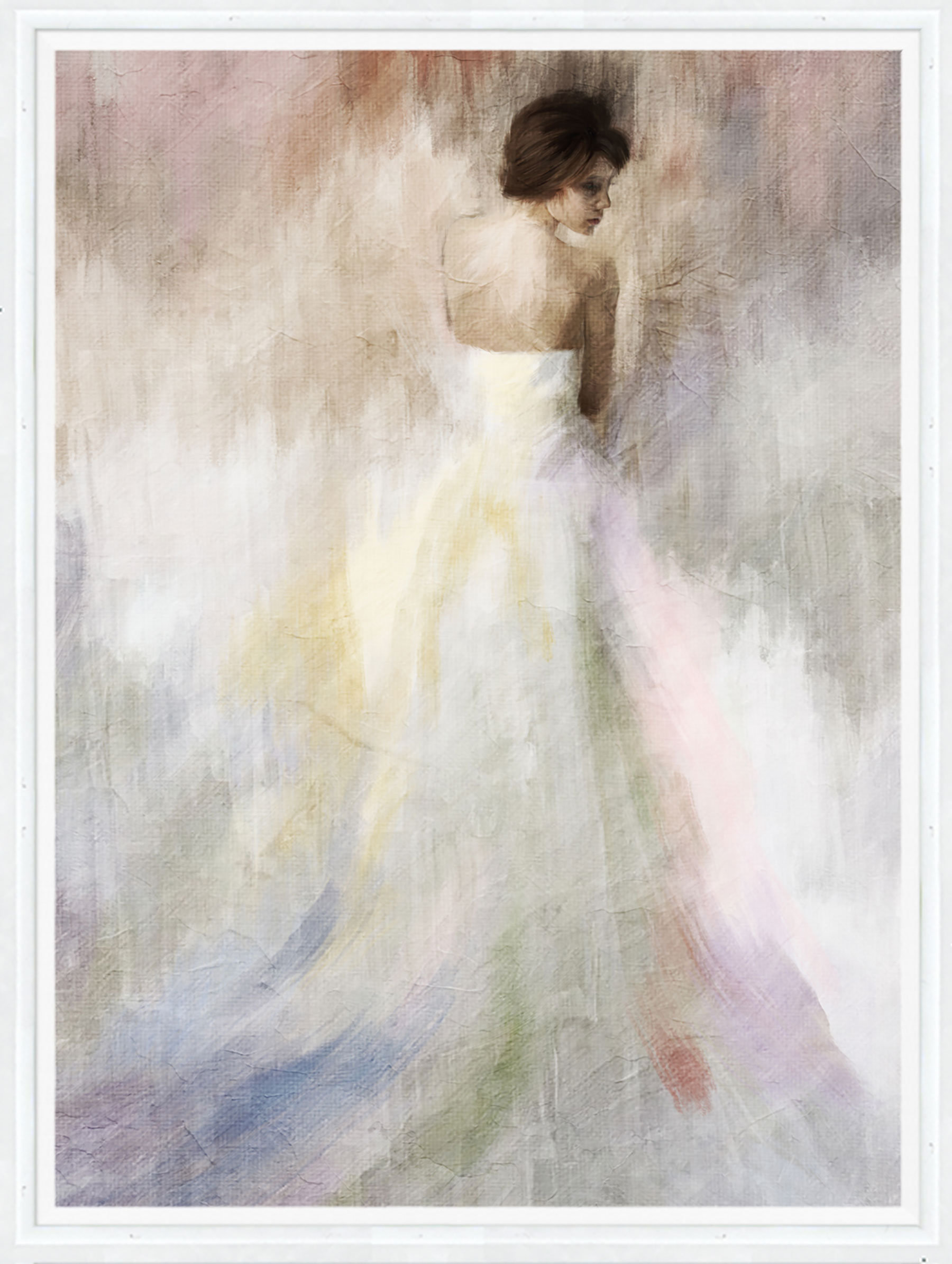 Woman In White Framed Painting Print On Canvas Reviews Joss Main