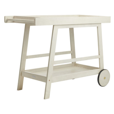 Terrace AllModern Bar Cart with Solid Wood Outer Material