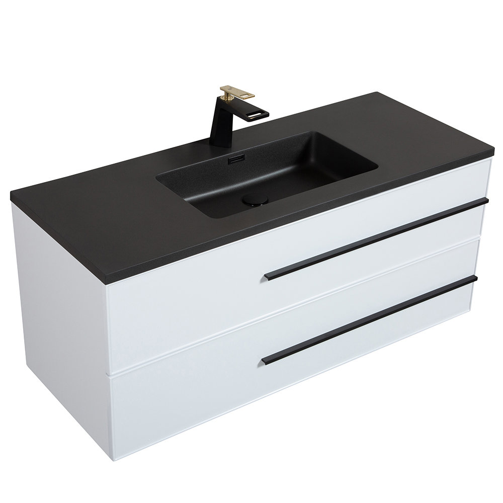 Latitude Run® 47.2'' Wall Mounted Single Bathroom Vanity with Resin