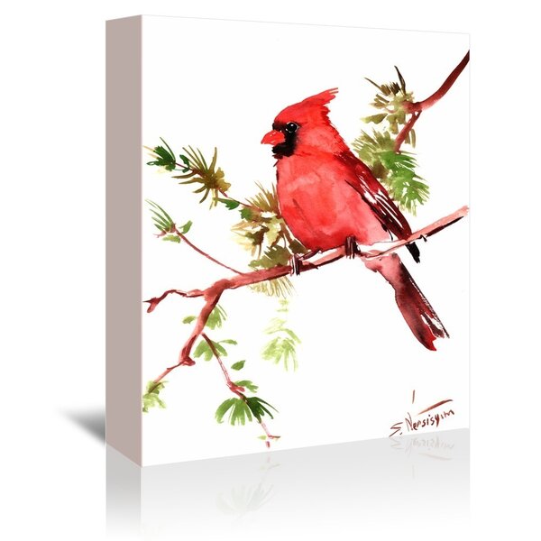 Red Bird Painting by WildLifeArtColors Cardinal Wall Art Couple Painting Cardinal Painting Original Oil Red Cardinal Art 12*8 inch