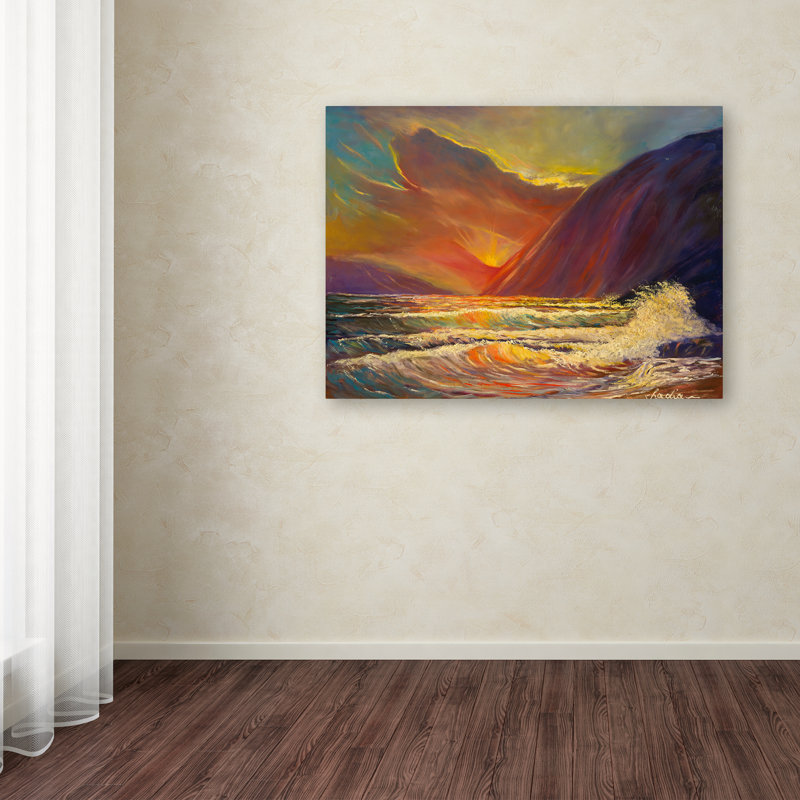 Trademark Art Hawaiian Coastal Sunset Painting Print On Wrapped
