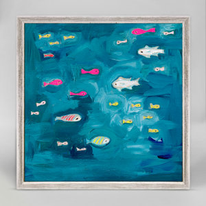 Caiden 'Little School of Fish' by Creative Thursday by Marisa Framed Painting Print on Canvas