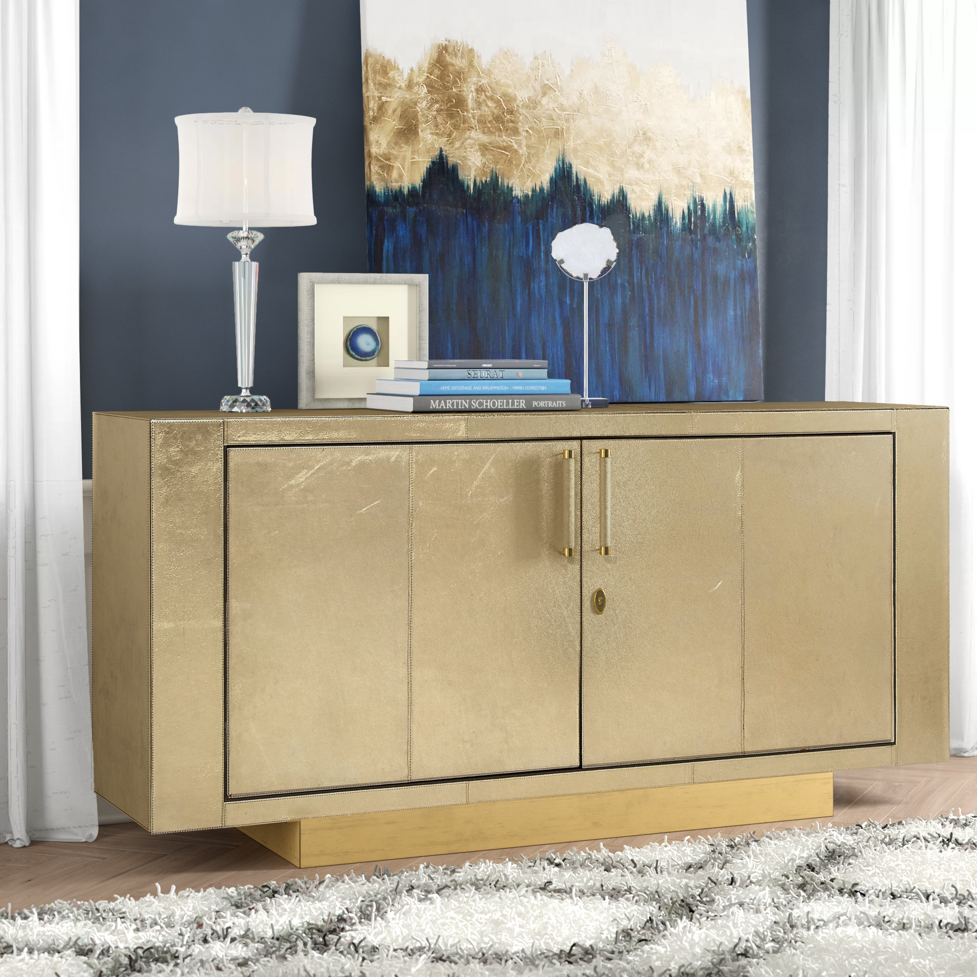 gold buffet cabinet