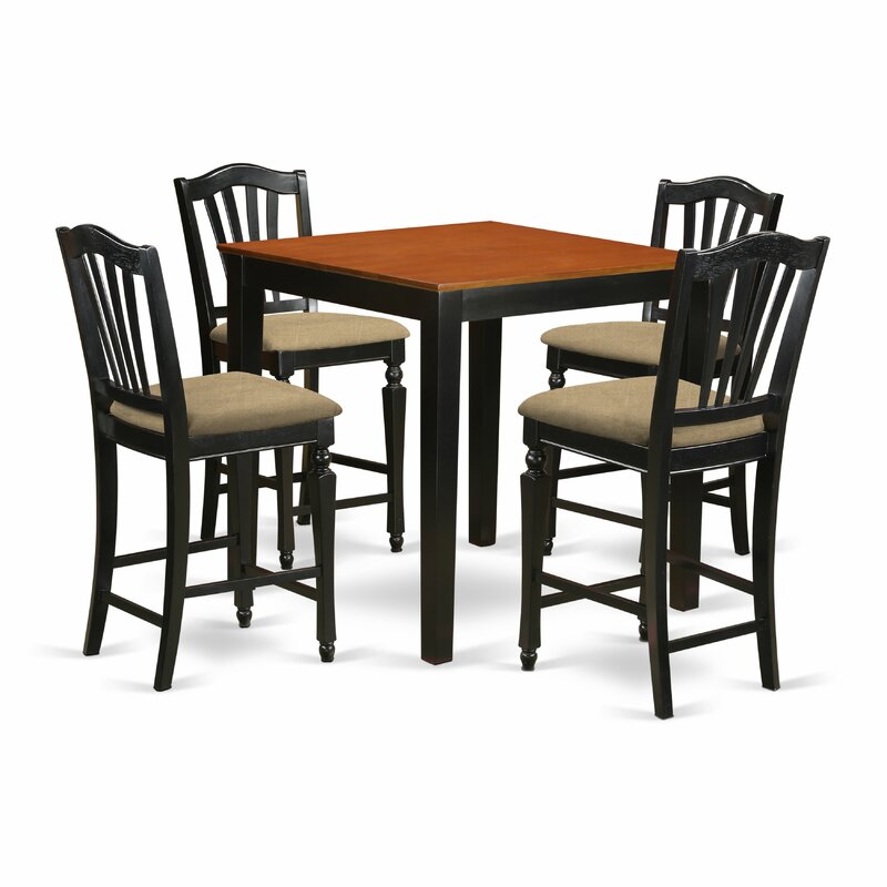 East West 5 Piece Counter Height Pub Table Set Wayfair 3164