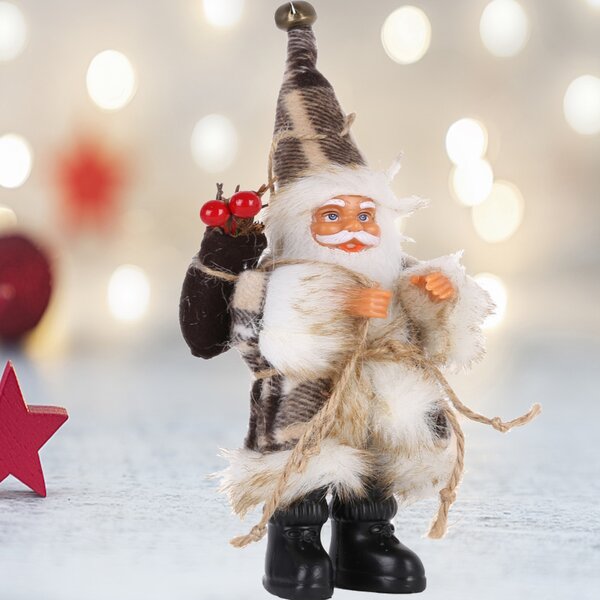 New Winter Christmas STANDING SANTA FUR GNOME DOLL Elf Figure 14" 