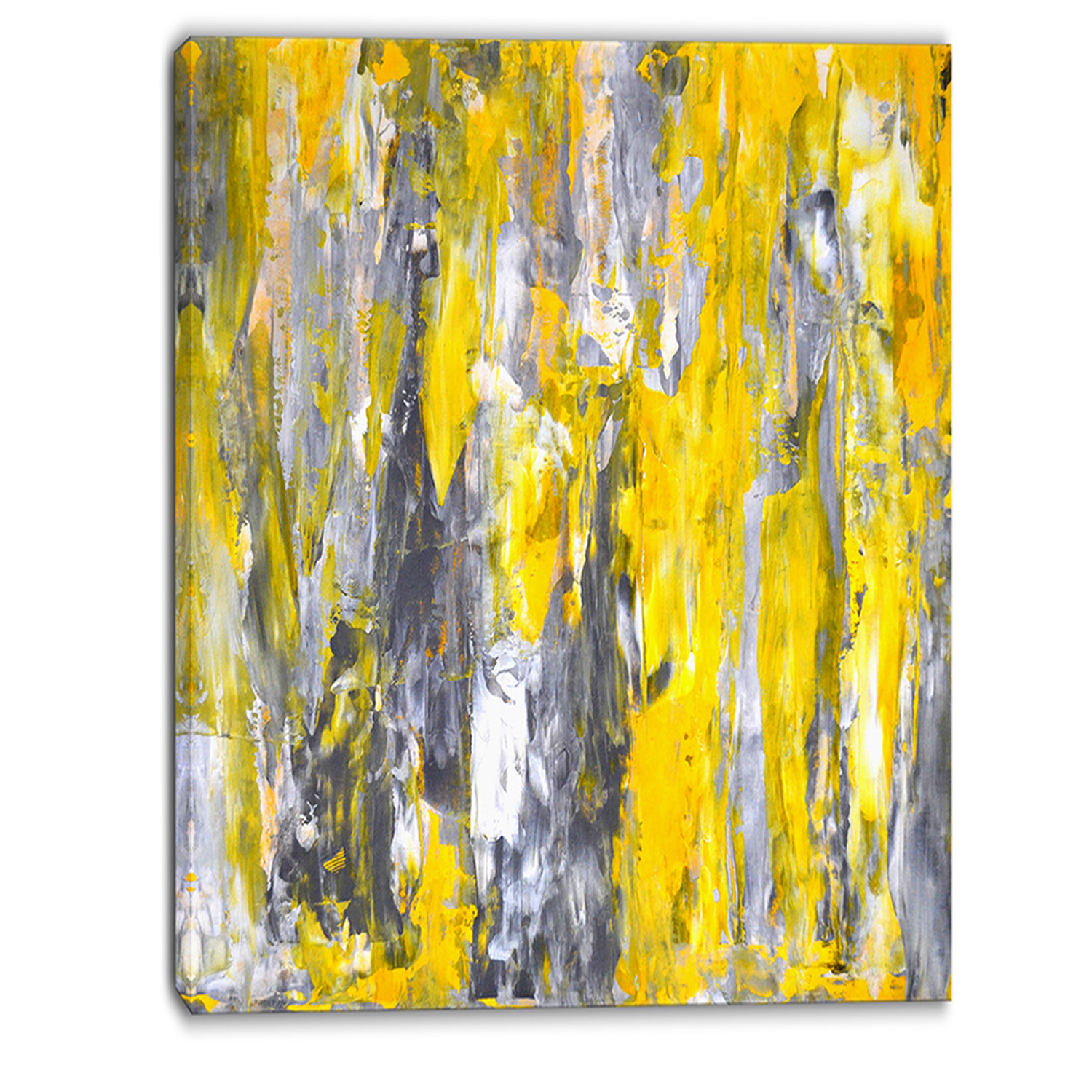 Abstract Gray And Yellow Painting Abstract Gray And Yellow Painting