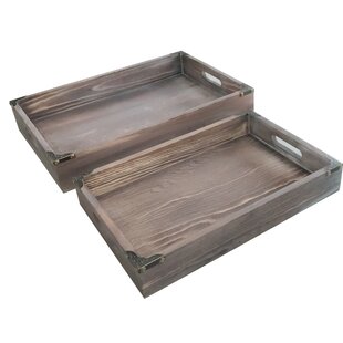 Butterfly Carved Small Serving Tray with Handles Rustic Wooden Serving Trays 
