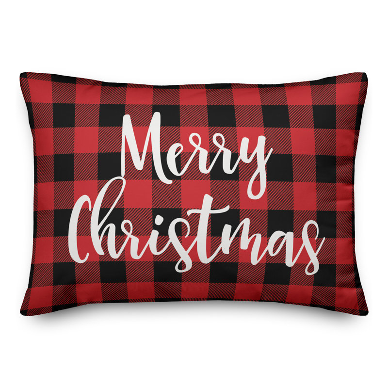 The Holiday Aisle Letitia Merry Christmas In Buffalo Check Plaid Lumbar Pillow Reviews Wayfair