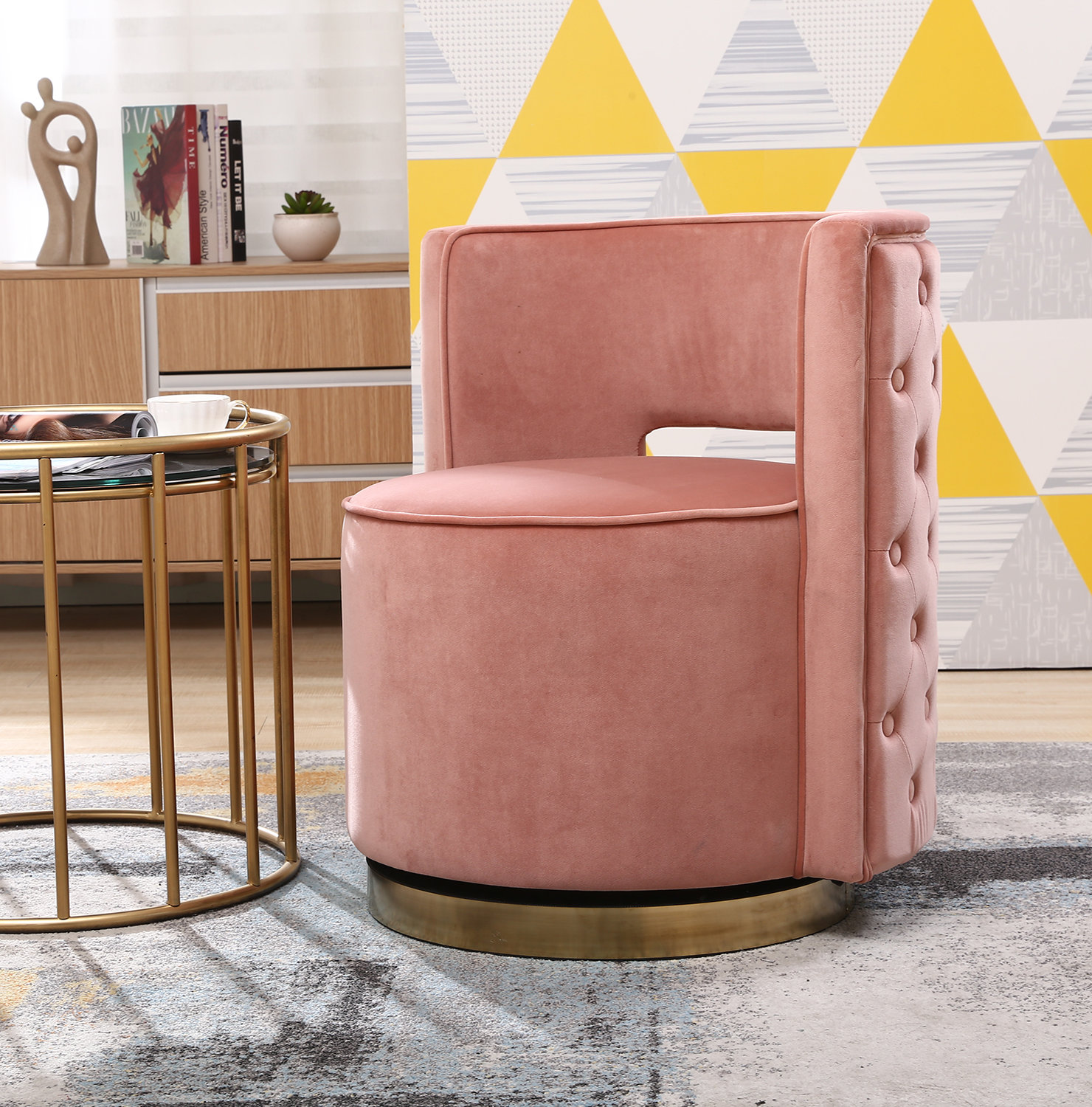 Mercer41 Arnfrid 288 Wide Tufted Velvet Swivel Barrel Chair Reviews Wayfair