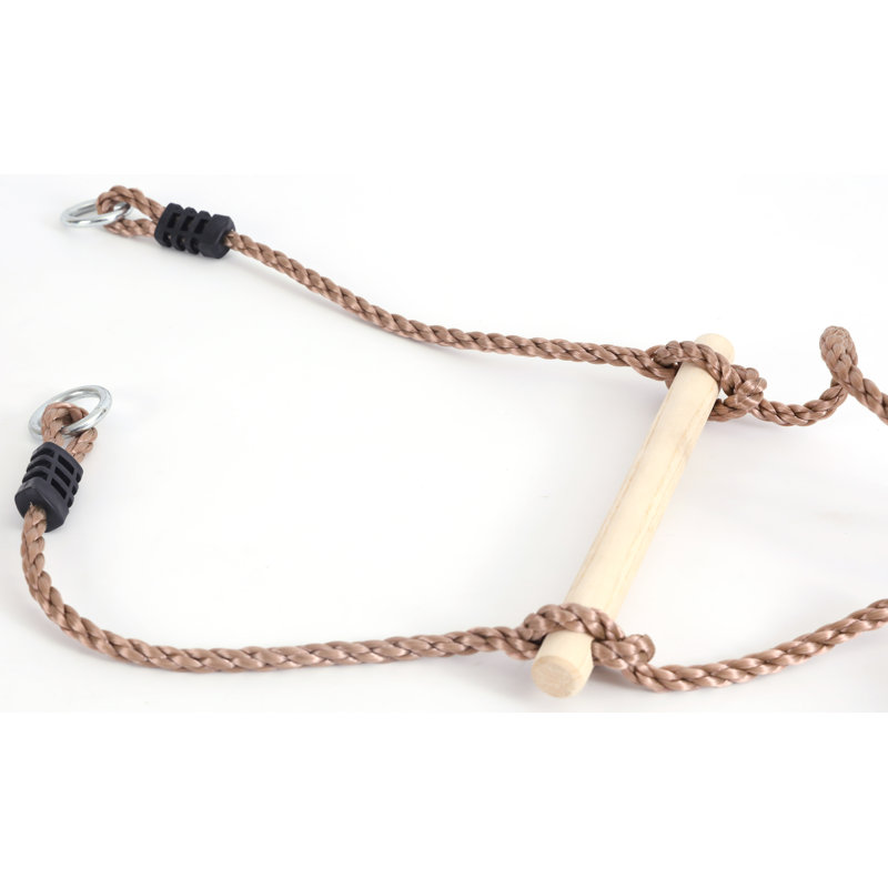 PLAYBERG 6.87' 5 Step Wooden Rope Ladder Climbing Hardware | Wayfair.ca