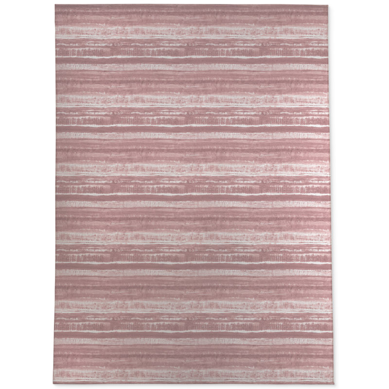 Highland Dunes Forbes Washy Watercolor Stripe Ivory Pink Area Rug Wayfair