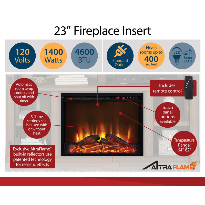 Whittier Tv Stand For Tvs Up To 60 Inches With Electric Fireplace